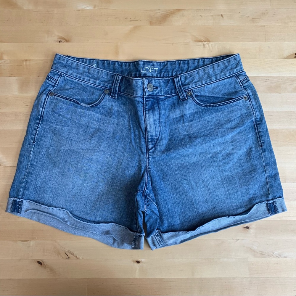 LOFT Folded Cuff Denim Shorts